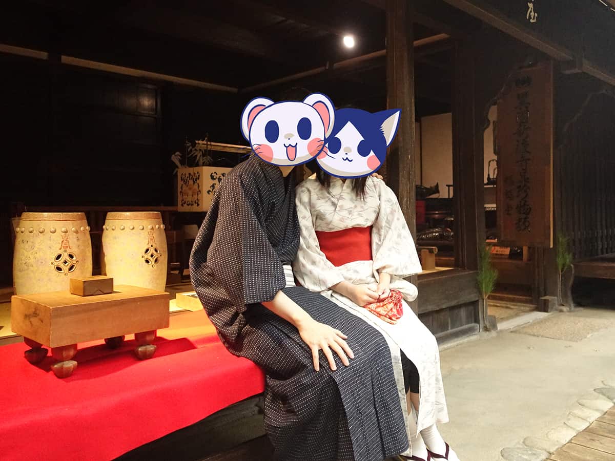 大阪和服 在大阪今昔館穿和服 時代感的背景